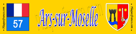 Plaque métal décorative 10x40 cm jaune Ars sur Moselle, 57