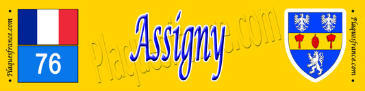 Assigny (76) – Plaque héraldique de collection