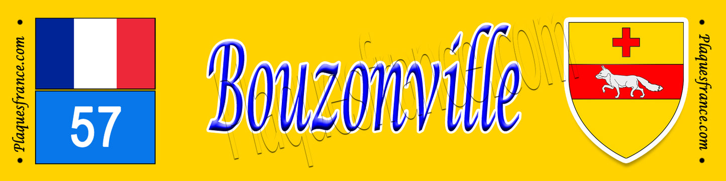 Plaque métal décorative 10x40 cm jaune Bouzonville, 57