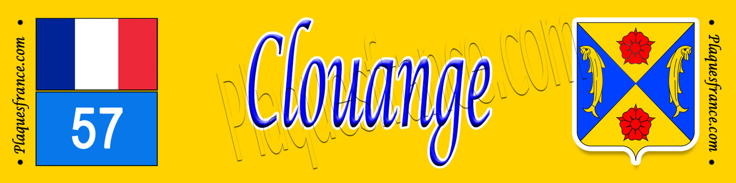 Plaque métal décorative 10 x 40 cm Clouange 57