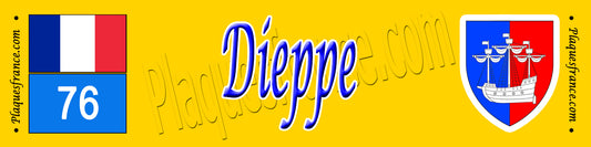 Dieppe (76) – Plaque héraldique 10x40 de collection