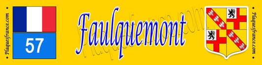 Plaque métal décorative 10x40 cm jaune Faulquemont, 57
