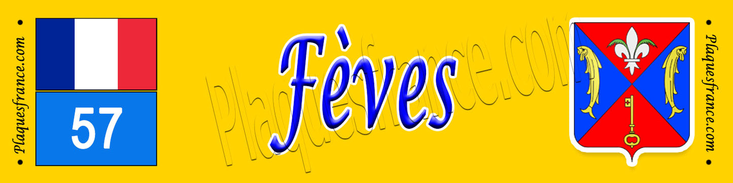 Plaque métal décorative 10 x 40 cm Fèves 57