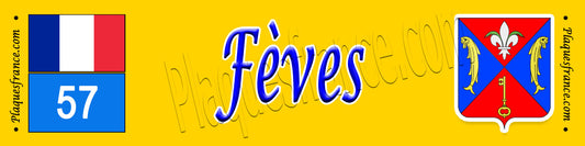 Plaque métal décorative 10 x 40 cm Fèves 57