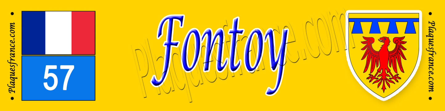 Plaque métal décorative 10x40 cm jaune Fontoy 57