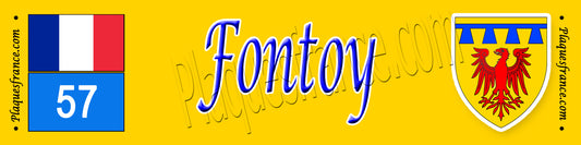 Plaque métal décorative 10x40 cm jaune Fontoy 57