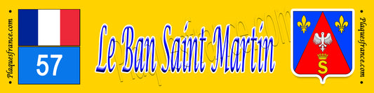 Plaque métal décorative 10x40 cm jaune Le Ban Saint Martin, 57