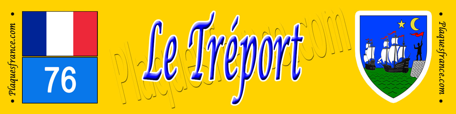 Le Tréport (76) – Plaque héraldique 10x40 de collection
