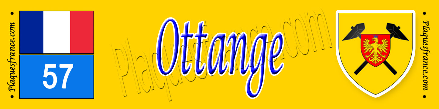 Plaque métal décorative 10x40 cm jaune Ottange 57