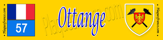 Plaque métal décorative 10x40 cm jaune Ottange 57