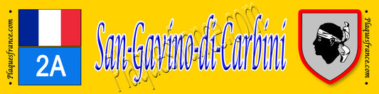 Plaque métal décorative 10 x 40 cm jaune San Giovani di Carbini