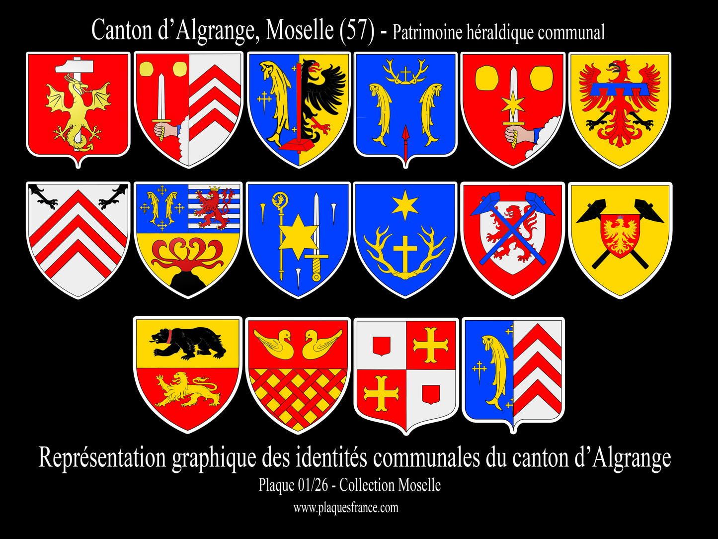 Plaque métal décorative Collector Canton d'Algrange Moselle 57