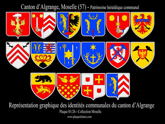 Plaque métal décorative Collector Canton d'Algrange Moselle 57