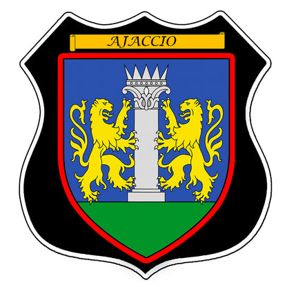 Plaque métal décorative forme écusson blason Ajaccio