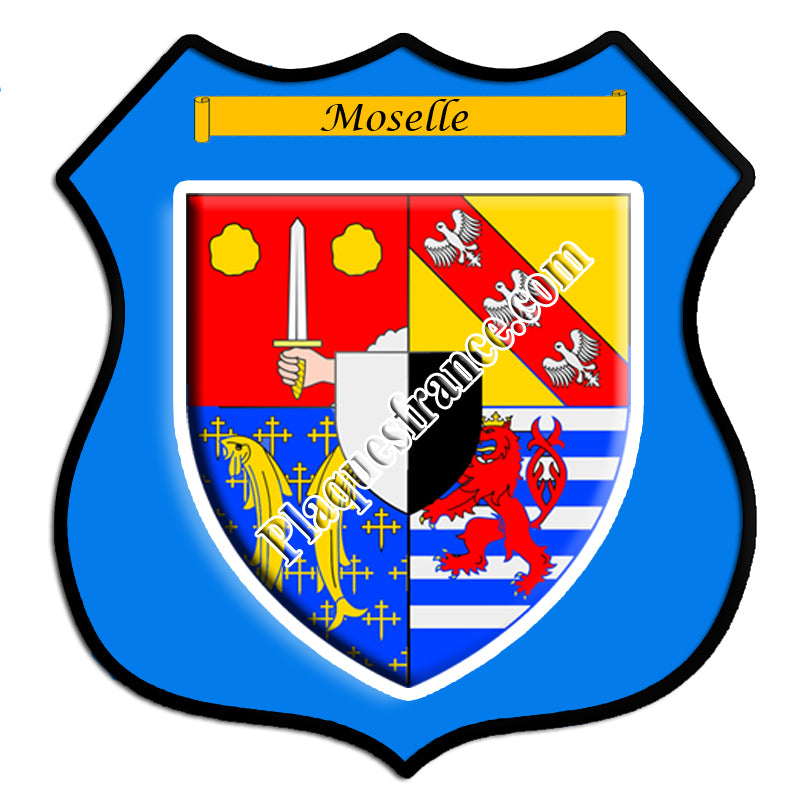 Plaque métal décorative format écusson et blason de la Moselle 57