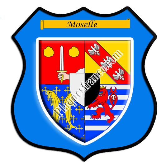 Plaque métal décorative format écusson et blason de la Moselle 57