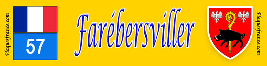 Plaque métal décorative 10 x 40 cm Frébersviller 57