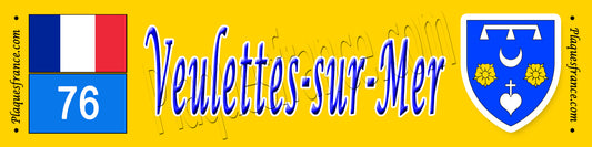 Veulettes-sur-Mer, Seine Maritime (76) – Plaque héraldique 10x40 de collection