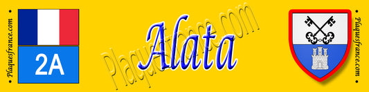 Plaque métal décorative 10 x 40 cm jaune Alata