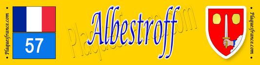 Plaque métal décorative 10x40 cm jaune Albestroff 57