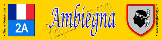 Plaque métal décorative 10 x 40 cm jaune Ambiegna