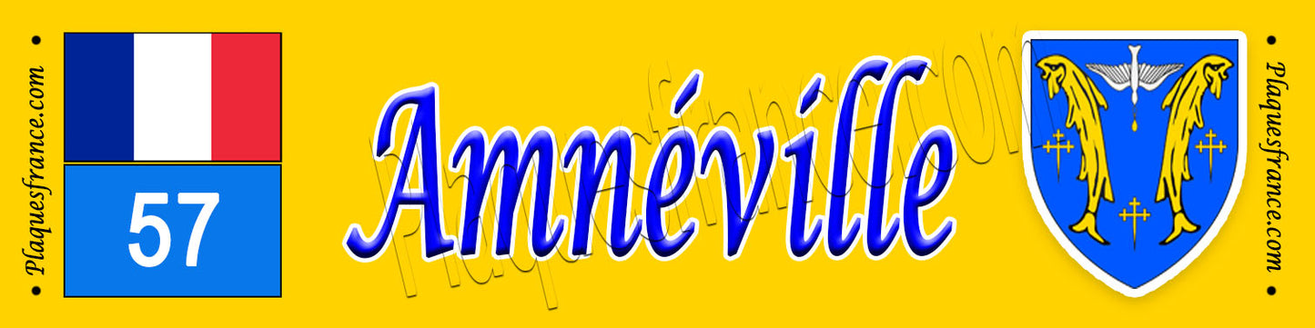 plaque métal décorative 10 x 40 cm Amnéville 57