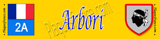 Plaque métal décorative 10 x 40 cm jaune Arbori