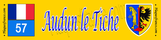 plaque métal décorative 10 x 40 Audun le Tiche 57