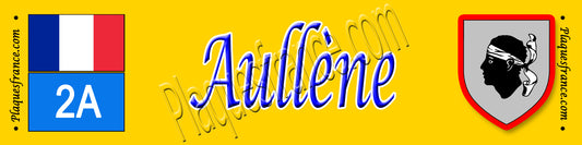 Plaque métal décorative 10 x 40 cm jaune Aullène