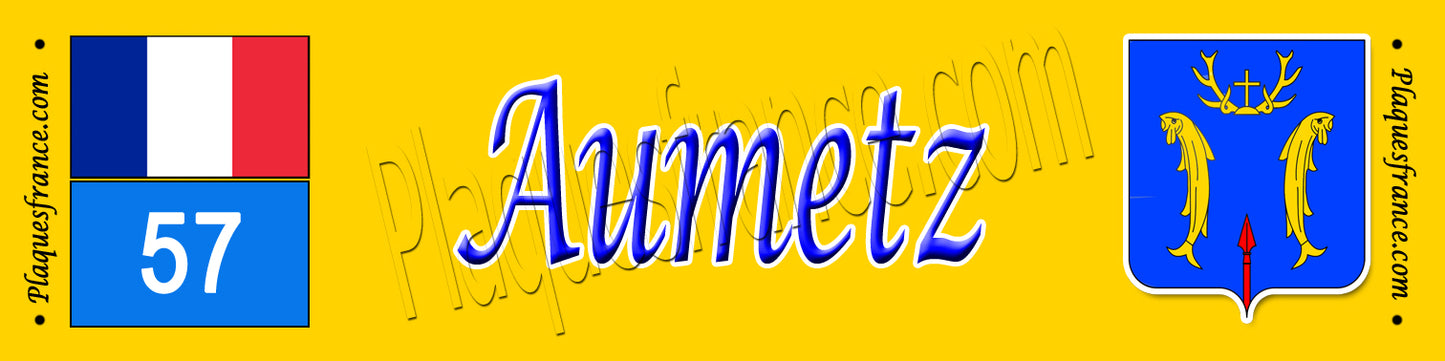 Plaque métal décorative 10x40 cm jaune Aumetz 57