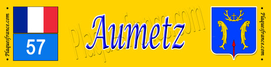 Plaque métal décorative 10x40 cm jaune Aumetz 57