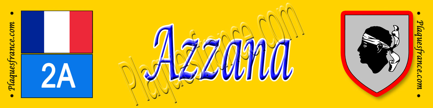 Plaque métal décorative 10 x 40 cm jaune Azilone Azzana