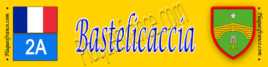 Plaque métal décorative 10 x 40 cm jaune Azilone Bastelicaccia