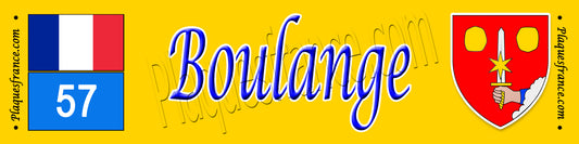 Plaque métal décorative 10 x 40 cm jaune Boulange Moselle 57