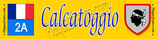 Plaque métal décorative 10 x 40 cm jaune  Calcatoggio
