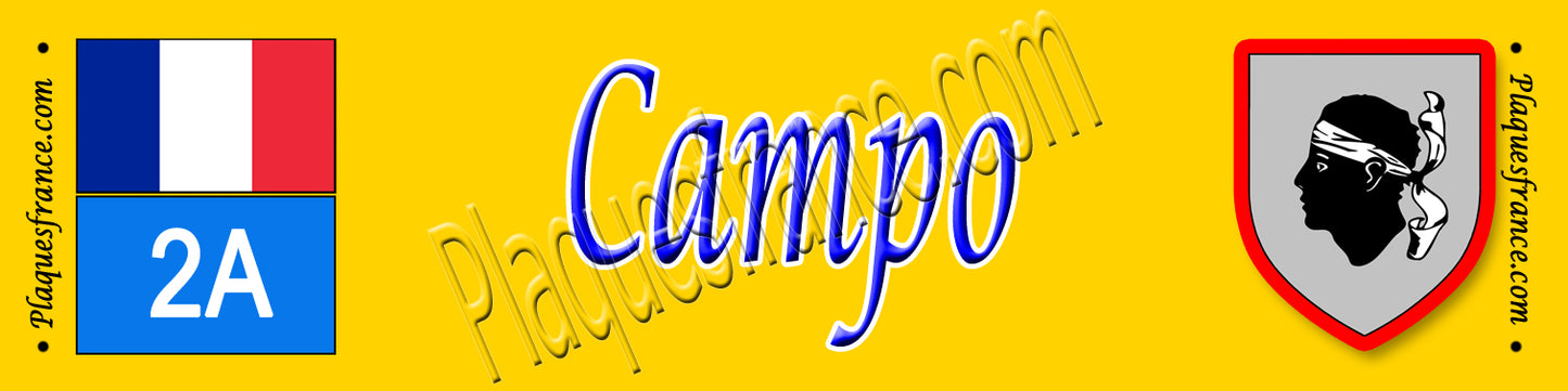 Plaque métal décorative 10 x 40 cm jaune Campo