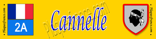 Plaque métal décorative 10 x 40 cm jaune Cannelle