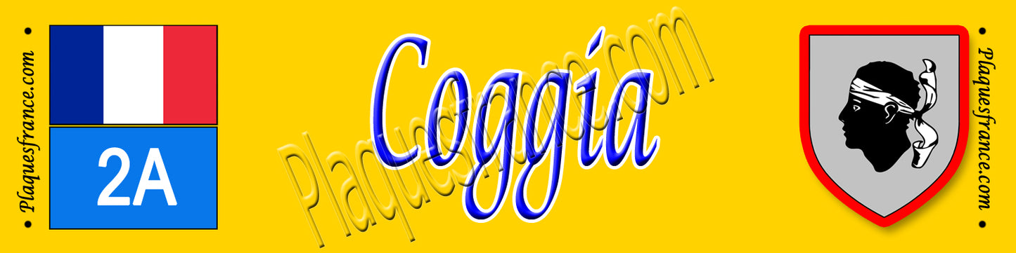 Plaque métal décorative 10 x 40 cm jaune Coggia