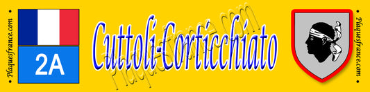 Plaque métal décorative 10 x 40 cm jaune Cuttoli Corticchiato