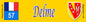 Plaque métal décorative 10 x 40 cm fond jaune Delme, canton du Saulnois, Moselle 57