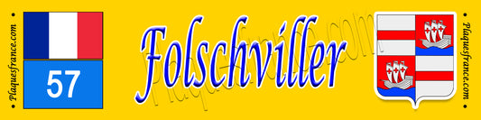 Plaque métal décorative 10 x 40 Folschviller 57