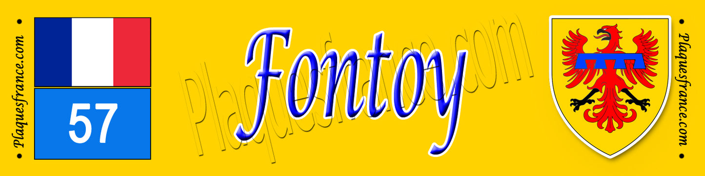Plaque métal décorative 10x40 cm jaune Fontoy 57