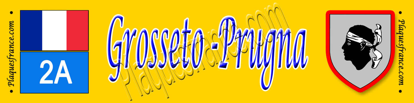 Plaque métal décorative 10 x 40 cm jaune Grosseto Prugna