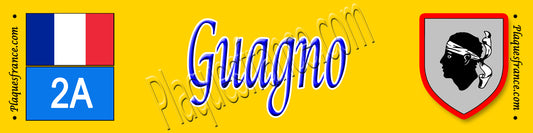Plaque métal décorative 10 x 40 cm jaune Guagno