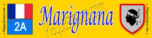 Plaque métal décorative 10 x 40 cm jaune Marignana