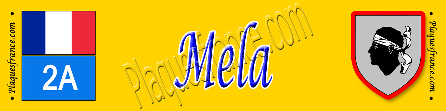 Plaque métal décorative 10 x 40 cm jaune Mela