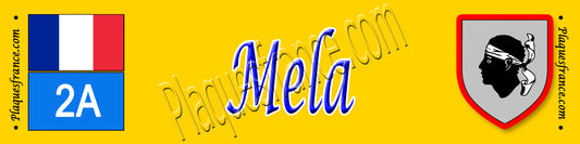 Plaque métal décorative 10 x 40 cm jaune Mela
