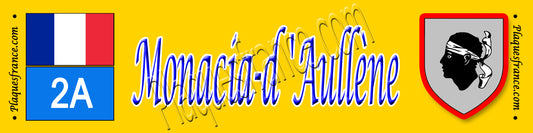 Plaque métal décorative 10 x 40 cm jaune Monacia d'Aullène
