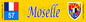 Plaque métal décorative 10 x 40 cm jaune avec le blason de la Moselle 57