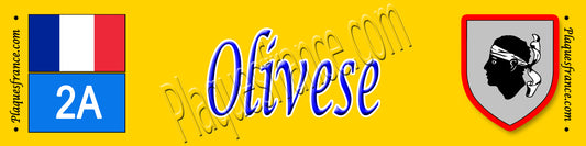 Plaque métal décorative 10 x 40 cm jaune Olivese